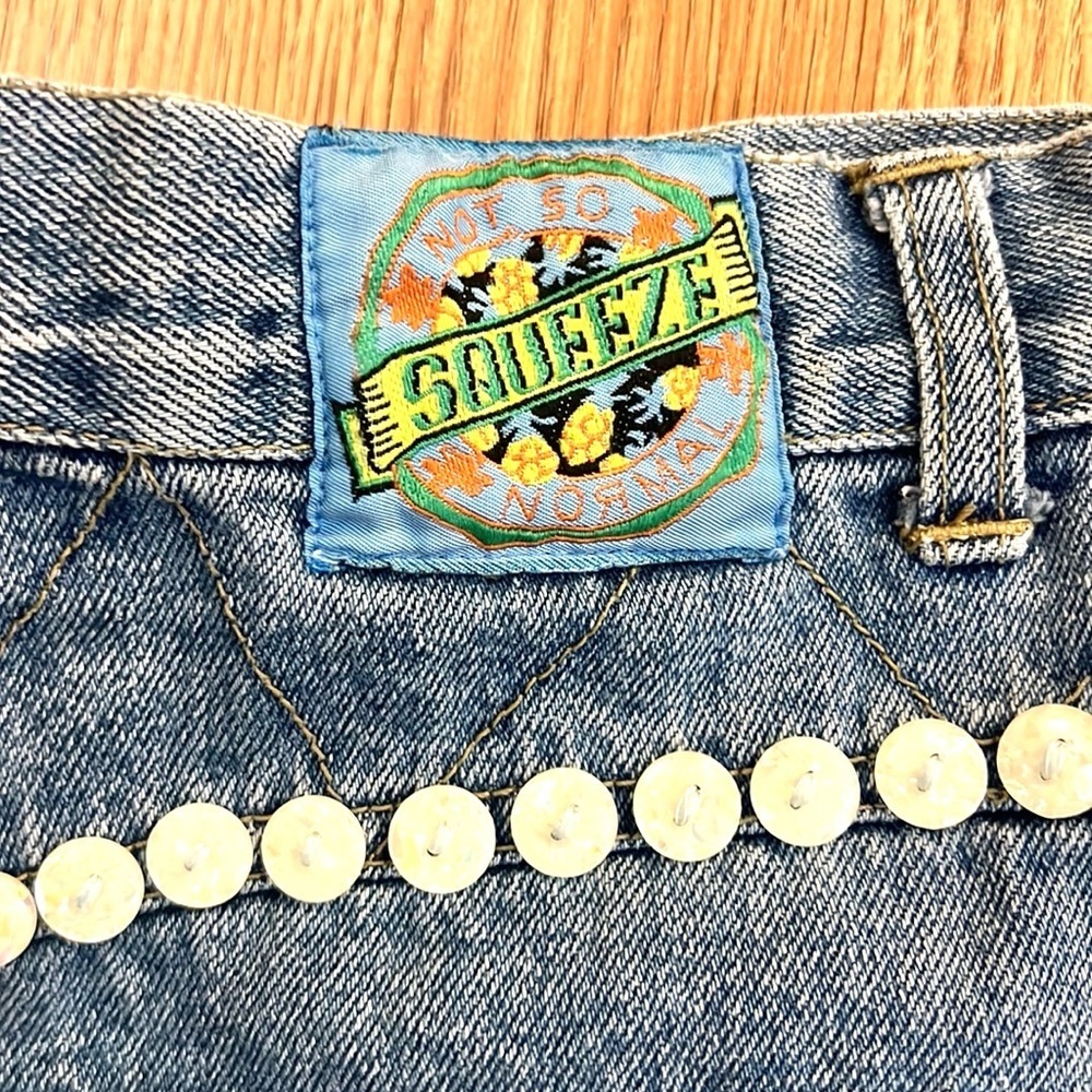 VTG Squeeze, Authentic Squeeze @87 blue Jeans, Mother of Pearl Buttons, Size 5/6 - Picture 9 of 12